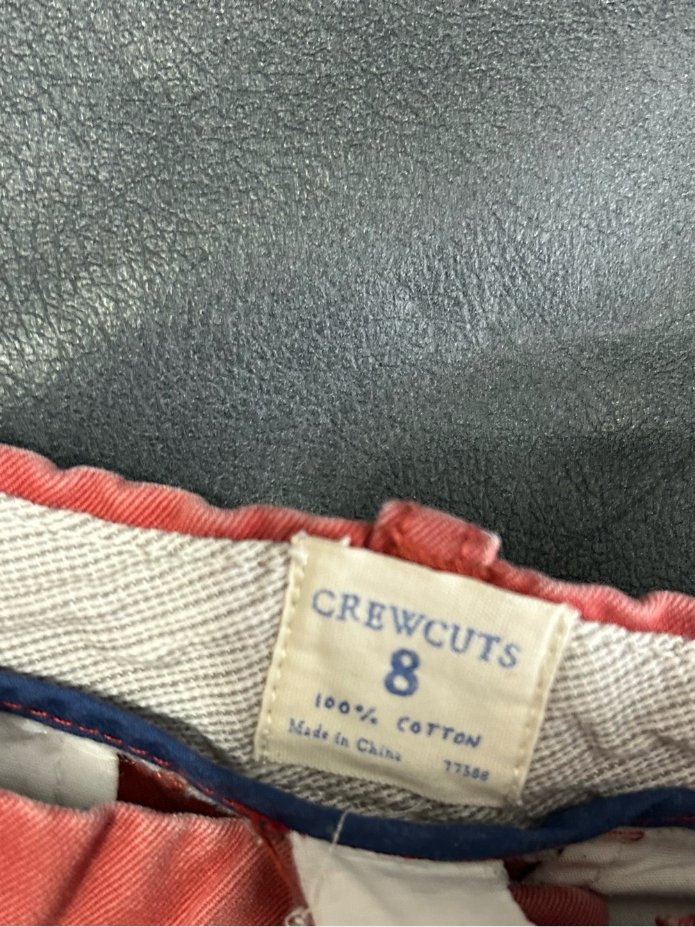 Crewcuts J.Crew Boys Flat Front Chino Shorts Red Size 8 Adjustable Waist - Picture 4 of 4